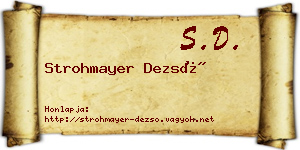 Strohmayer Dezső névjegykártya